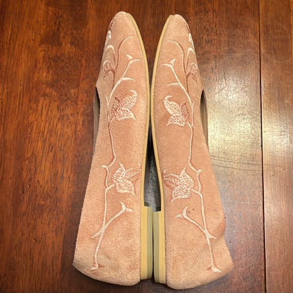 Huma Blanco pink suede embroidered flats size 10 - Picture 10 of 11